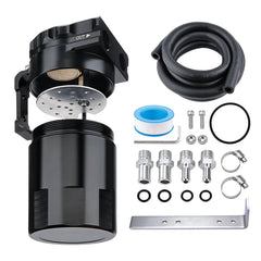 EVIL ENERGY front view catch can showing ports and compact design benefits filtration