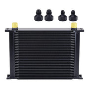 EVIL ENERGY front view of black 30-row oil cooler showing compact design and airflow benefit