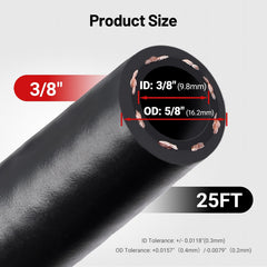 EVIL ENERGY side view of hose coil highlights flexible construction and braid reinforcement