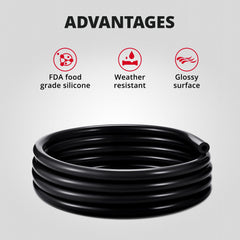 EVIL ENERGY hose routed in a car engine bay demonstrating flexible vacuum line installation