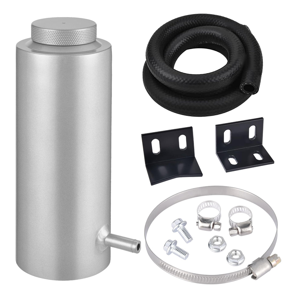 EVIL ENERGY front view of silver overflow tank showing compact design and durable build