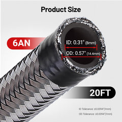EVIL ENERGY close-up of 304 stainless wire reinforcement providing high-pressure durability