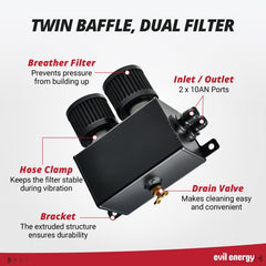 EVIL ENERGY dual breather filters close-up, improves ventilation and vapor control