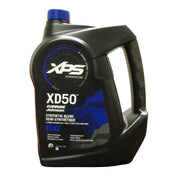 Evinrude XD50 one-gallon front label showing product and clear identification benefit