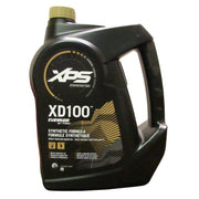Evinrude XPS XD100 gallon front label showing brand and correct oil specification