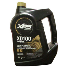 Evinrude XPS XD100 gallon front label showing brand and correct oil specification