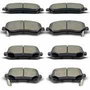 evkingauto front and rear pads packaging showing complete 8-piece kit and fitment
