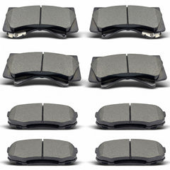 evkingauto front and rear brake pads packaging showing full 8-piece kit and compatibility