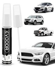 EVOOOR front view of Oxford White touch-up pen showing product benefit accurate color match