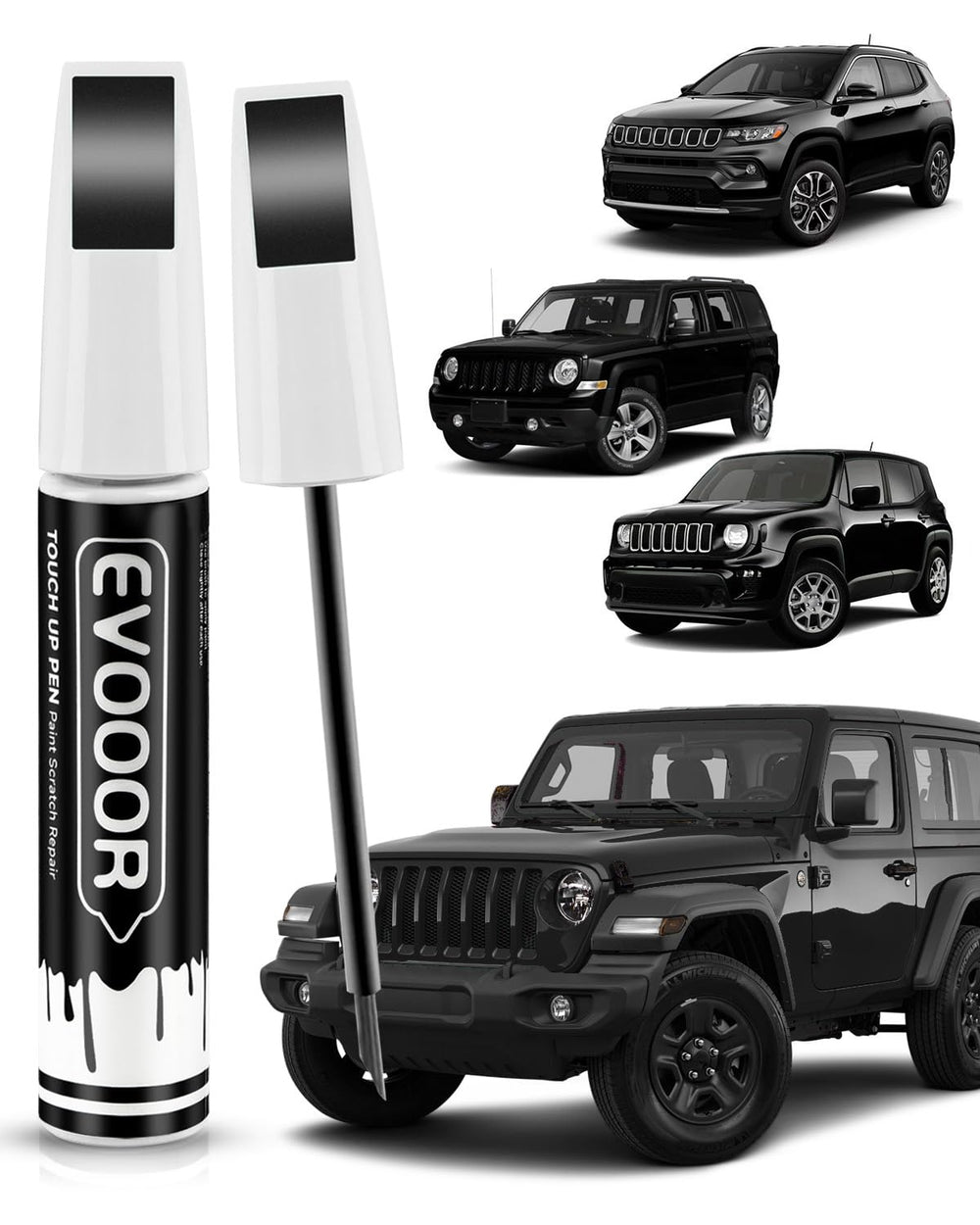 EVOOOR front packaging showing Jeep-compatible paint and immediate chip repair benefit