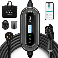EVPOVO charger front view showing compact design and easy installation benefit
