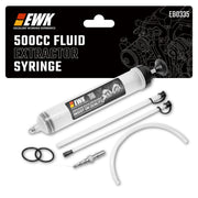 EWK 500cc extractor front view shows compact pump and hose, offering clean transfers