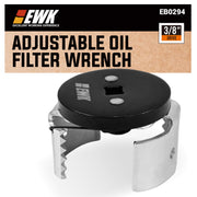 EWK wrench front view showing compact steel body and 3/8" drive for reliable grip