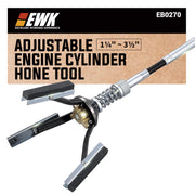 EWK hone front view showing three stones and drive shank, durable finish benefit