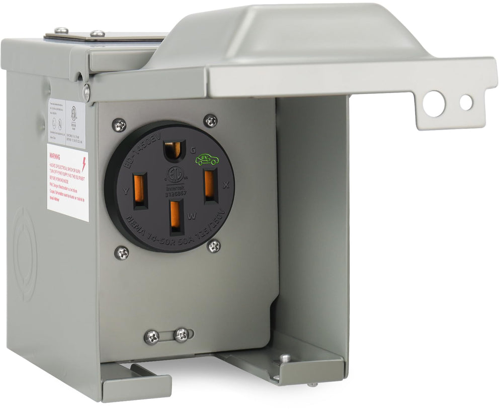 EXCELFU front view of outlet box showing durable housing and easy access