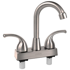 EXCELFU front view of compact 4 inch RV faucet showing space-saving design