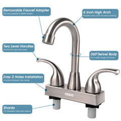 EXCELFU spout swivel demo showing 360-degree rotation for sink coverage