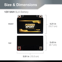 ExpertPower battery side view showing exact dimensions to confirm fitment benefit