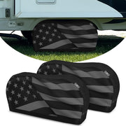 Explore Land front view showing American flag cover protecting tire