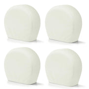 Explore Land front view of four off white tire covers showing full protection