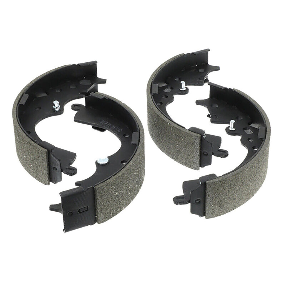 EXPPOWER front view of rear brake shoes showing fit and finish for easy installation