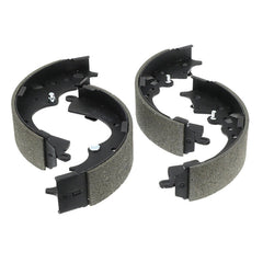 EXPPOWER front view of rear brake shoes showing fit and finish for easy installation