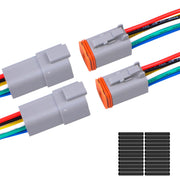 Exqutoo DT connector front pair showing snap-fit housings and secure connection