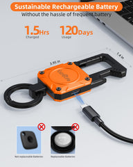 ExtreLife keychain attached to carabiner and keyrings for secure carry