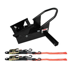 Extreme Max front wheel chock front view showing stable steel frame benefit