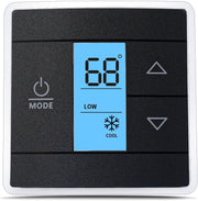 exuberant front view showing clear buttons and readable display, easy control