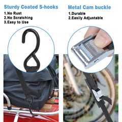 EXVITAL cam buckle close-up showing one-finger release and secure grip benefit