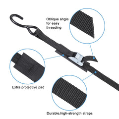 EXVITAL padded buckle area contacting vehicle surface to prevent scratches