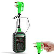 EyGde front view adapter showing outlet and plug for safe conversion