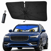 eygeufg front view showing blue monster eyes design and sun protection