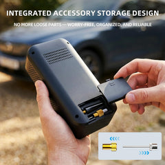 Eyshwu built-in storage compartment open with adapters for organized convenience