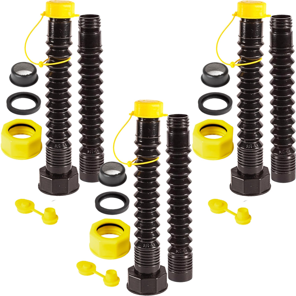 EZ-POUR front view of HI-FLO spout kit showing packaging and contents for quick identification and purchase