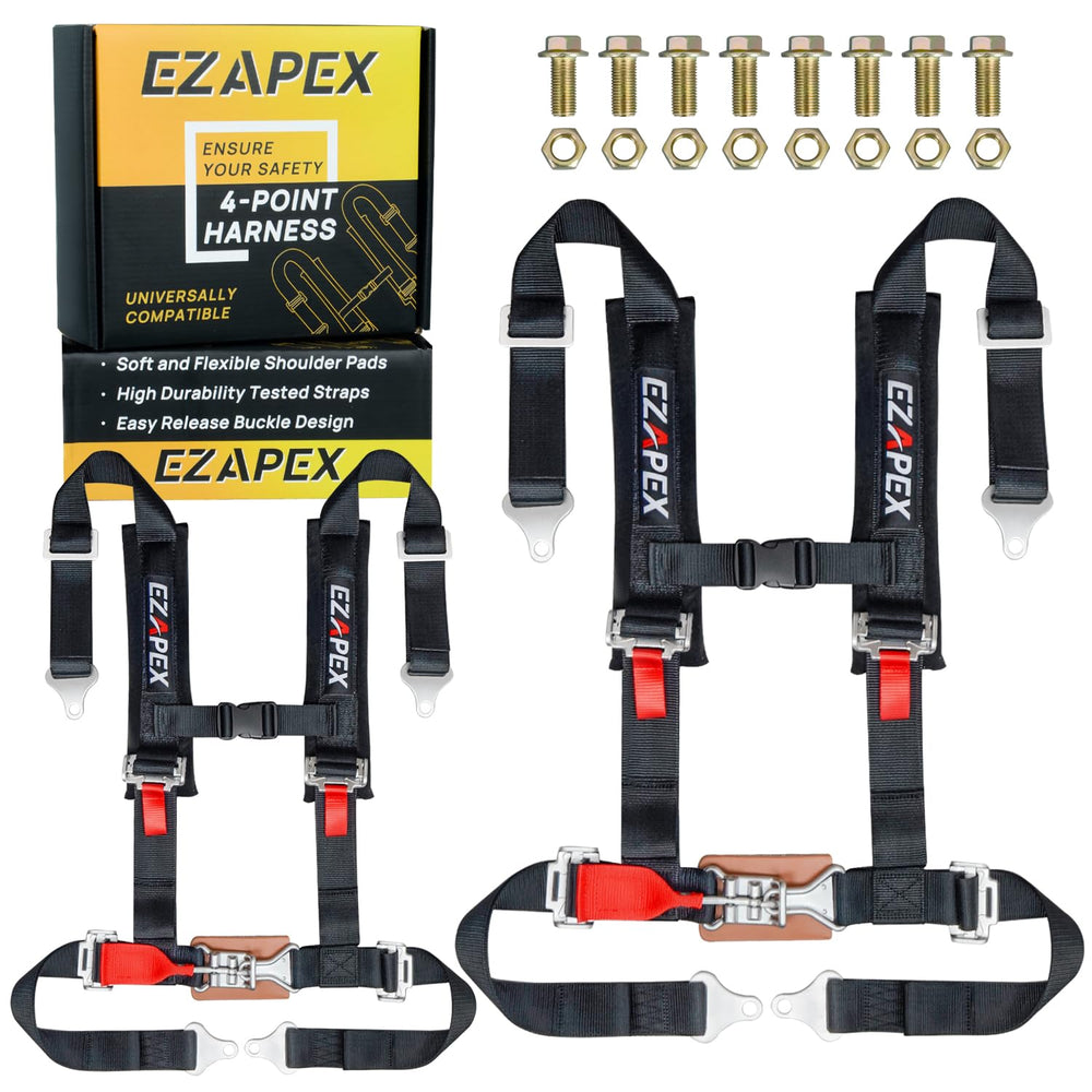 EZAPEX front view of 4-point harness pack showing ready-to-install components and fit benefit