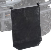 EZAPEX front-mounted trash sack on rollbar showing organized cabin benefit