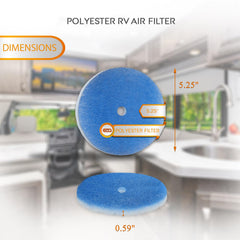 ezatrading filter installed in RV vent demonstrating neat fit and reduced dust