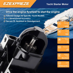 E EZEXPREZE starter mounting flange detail showing precise fit and alignment
