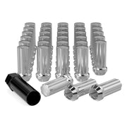 EZISOE front view of 32pcs lug nuts showing complete set and benefit of full coverage