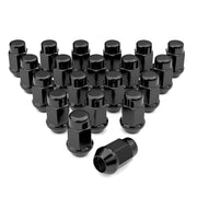EZISOE front view of 20 black lug nuts showing OEM set and finish benefit