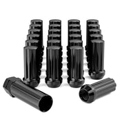 EZISOE front view of 24-piece black lug nut set showing complete package and socket key benefits