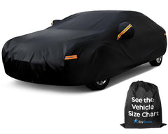 EzyShade front view on a parked car showing secure fit and protection