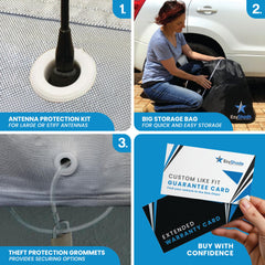 EzyShade cover installed on SUV demonstrating secure protection