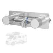 f-pianwe front view brushed nickel valve showing compact profile and durability