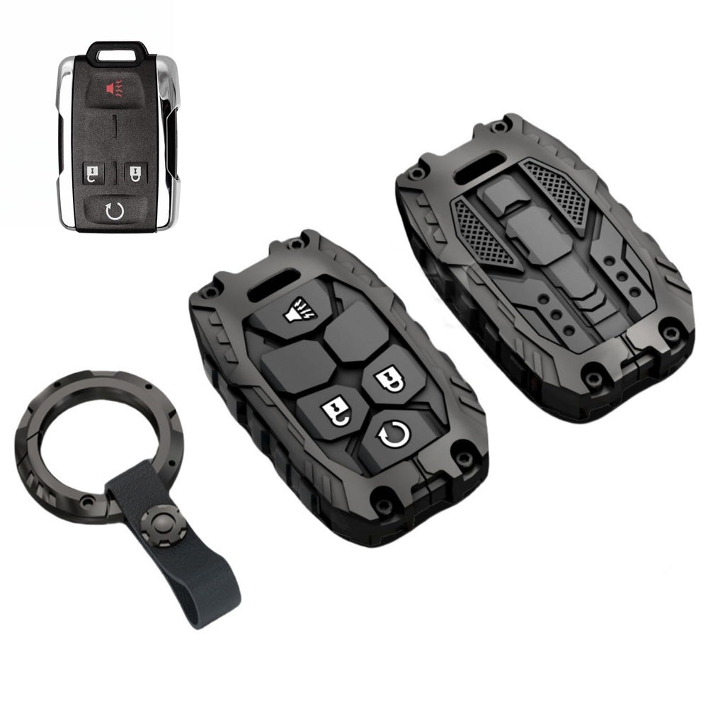 facaizhu front view of metal key shell showing precise fit and durable protection