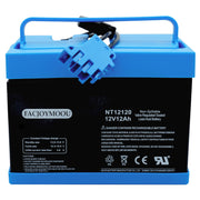 FACJOYMOOU battery front packaging showing model and ready-to-install benefit
