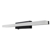 Facon front view matt black vanity light showing sleek profile and even illumination