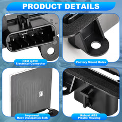 FAERSI resistor installed on passenger side HVAC housing showing easy access and fitment